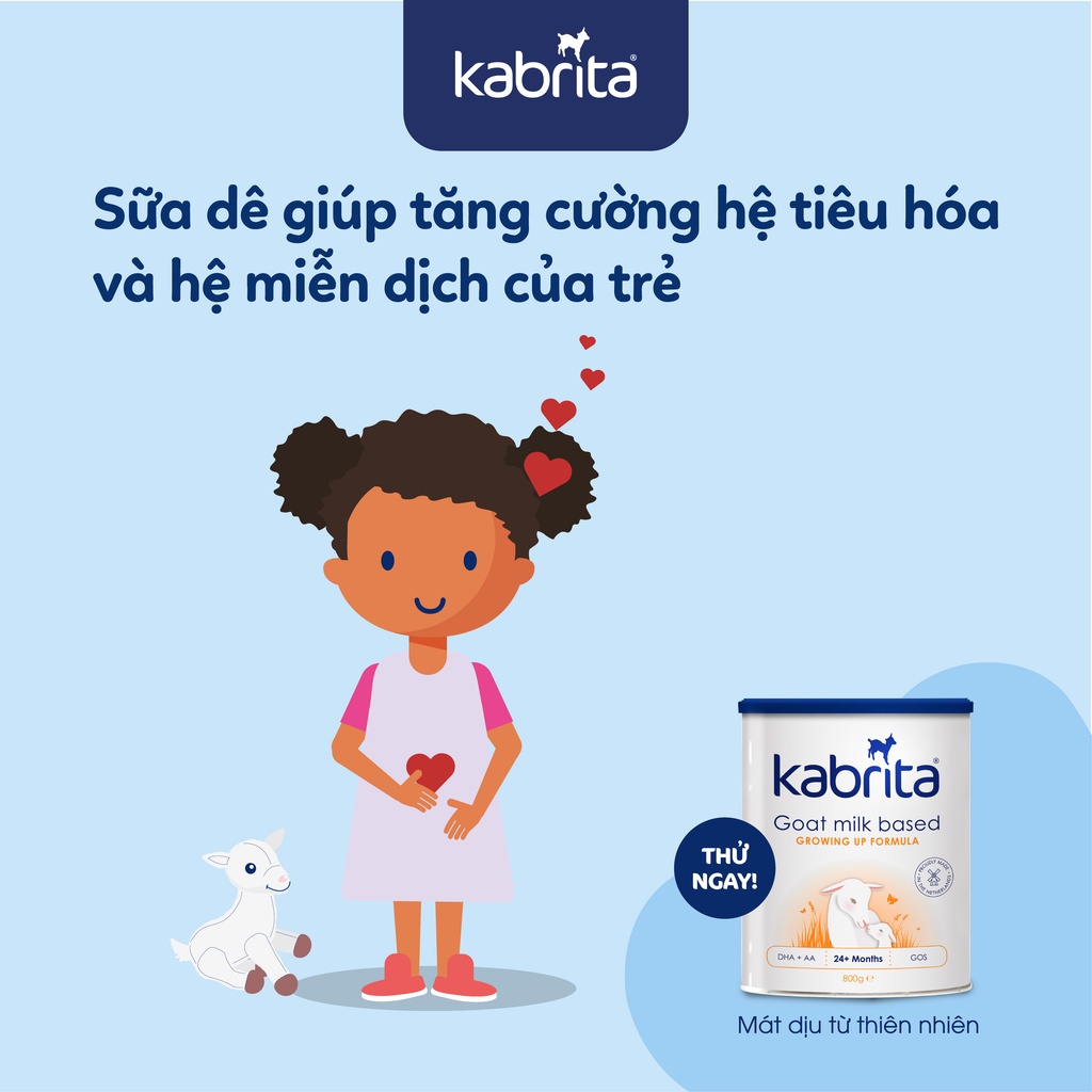 Sữa Dê Kabrita Chính Hãng cho bé Số 1, 2, 3 loại Lon 400g, 800g - Tặng kèm khóa tủ an toàn cho bé