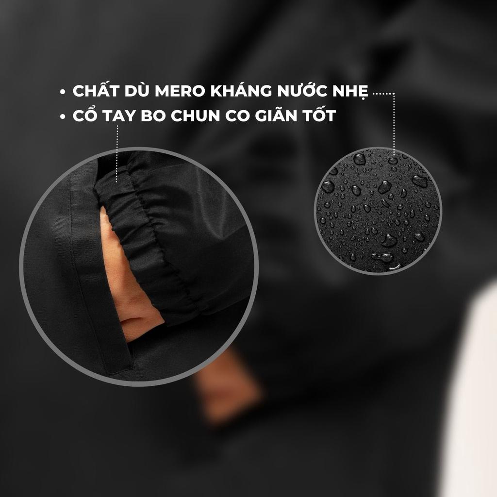 Áo khoác dù local brand ONTOP Worldwide màu đen, có mũ