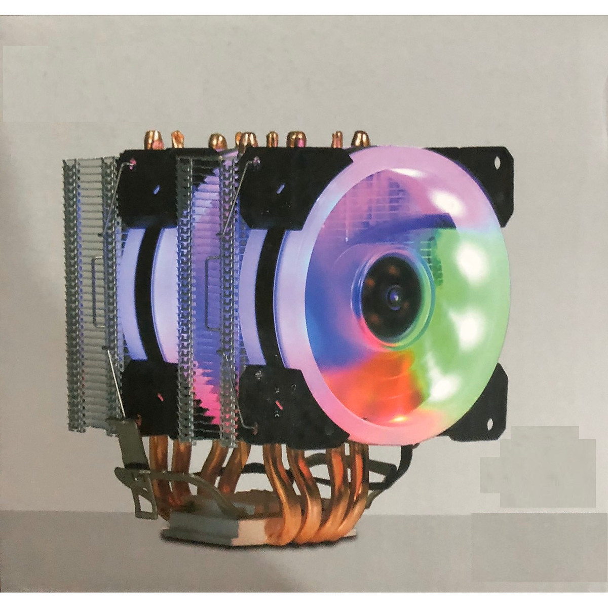 Quạt Tản Nhiệt CPU VSP Cooler T300i với 2 Fan LED RGB - lk1984 - hàng nhập khẩu