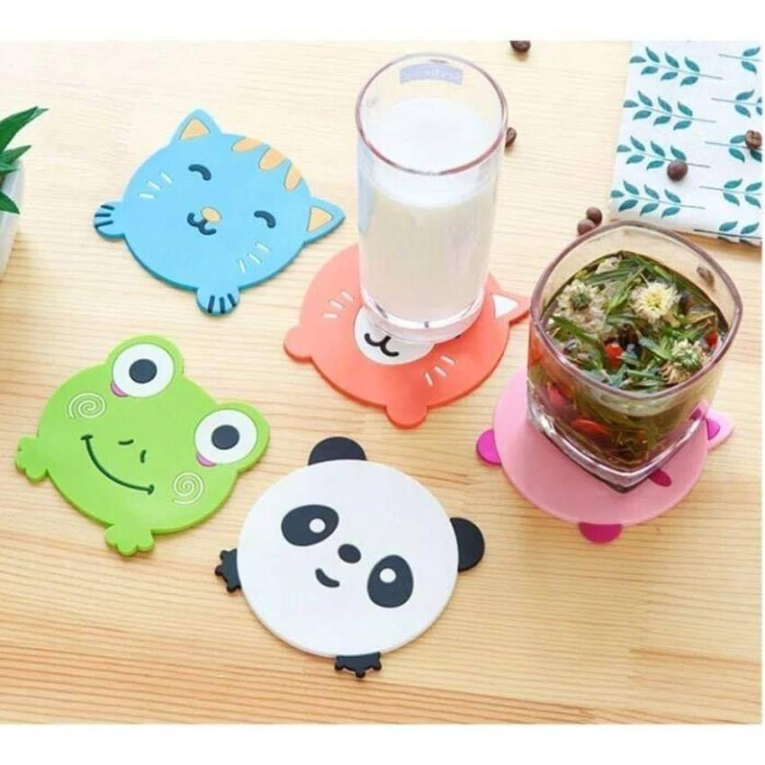 COMBO 2 MIẾNG ĐẾ LÓT LY SILICON CỰC DẺO , CỰC BỀN HÌNH THÚ NGỘ NGHĨNH ĐÁNG YÊU DỄ DÀNG VỆ SINH CẤT GỌN NGĂN TƯƠM NƯỚC