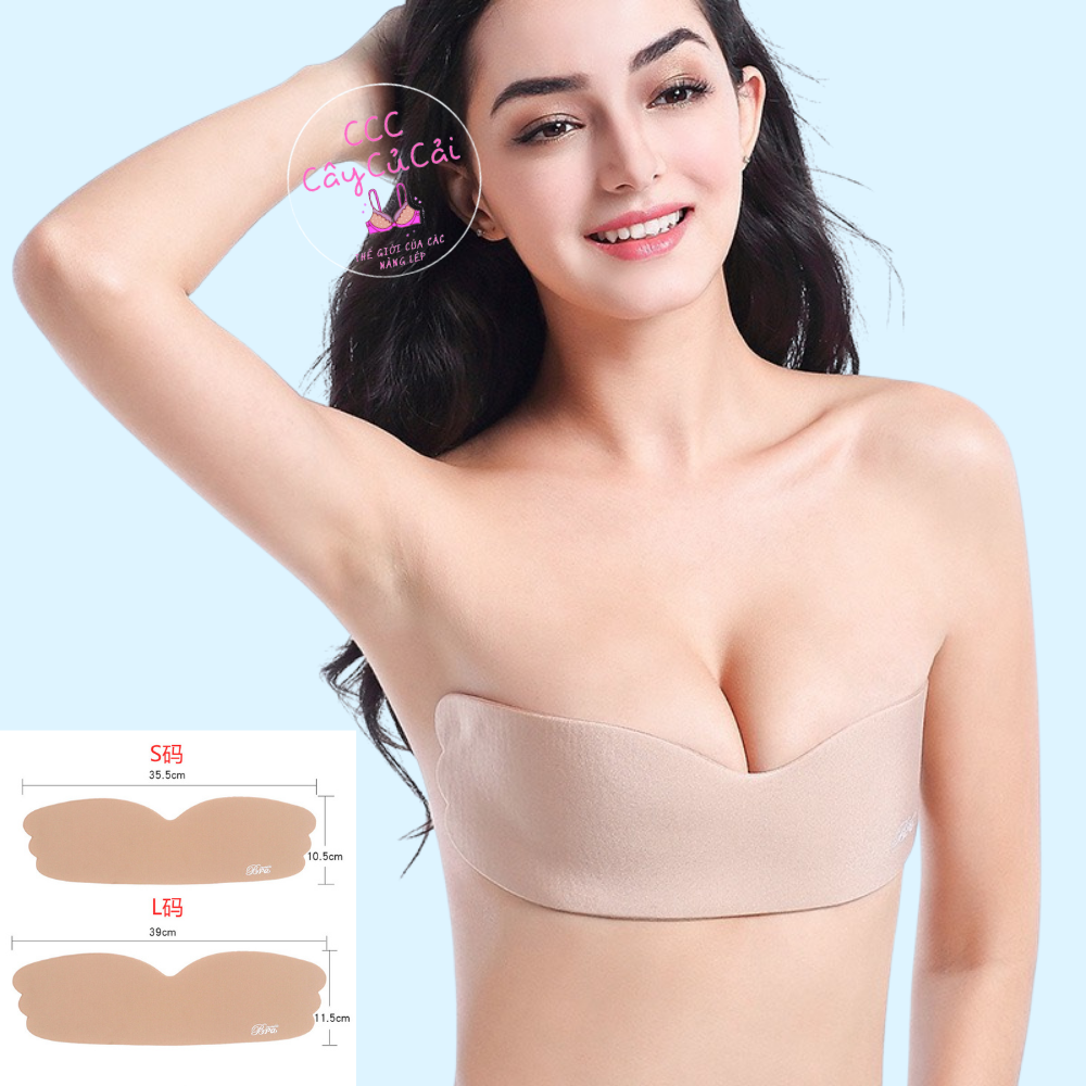 Miếng dán ngực thoáng khí, miếng dán nâng ngực tạo khe hình cánh bướm cho cô dâu mặc áo cưới cúp ngang hở lưng-CCC161