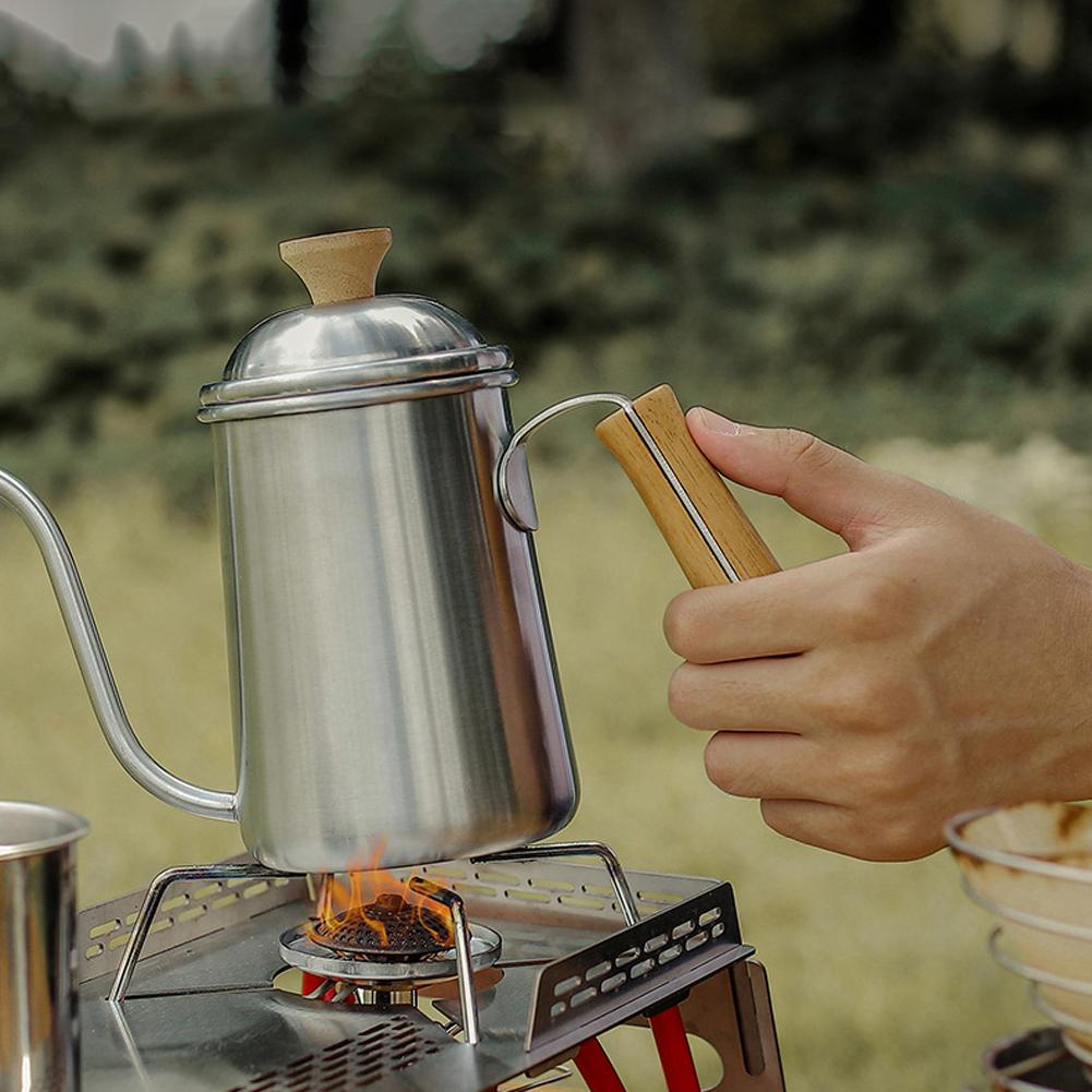 Ấm Đun Nước Cà Phê Ngoài Trời Thép Không Gỉ 650Ml