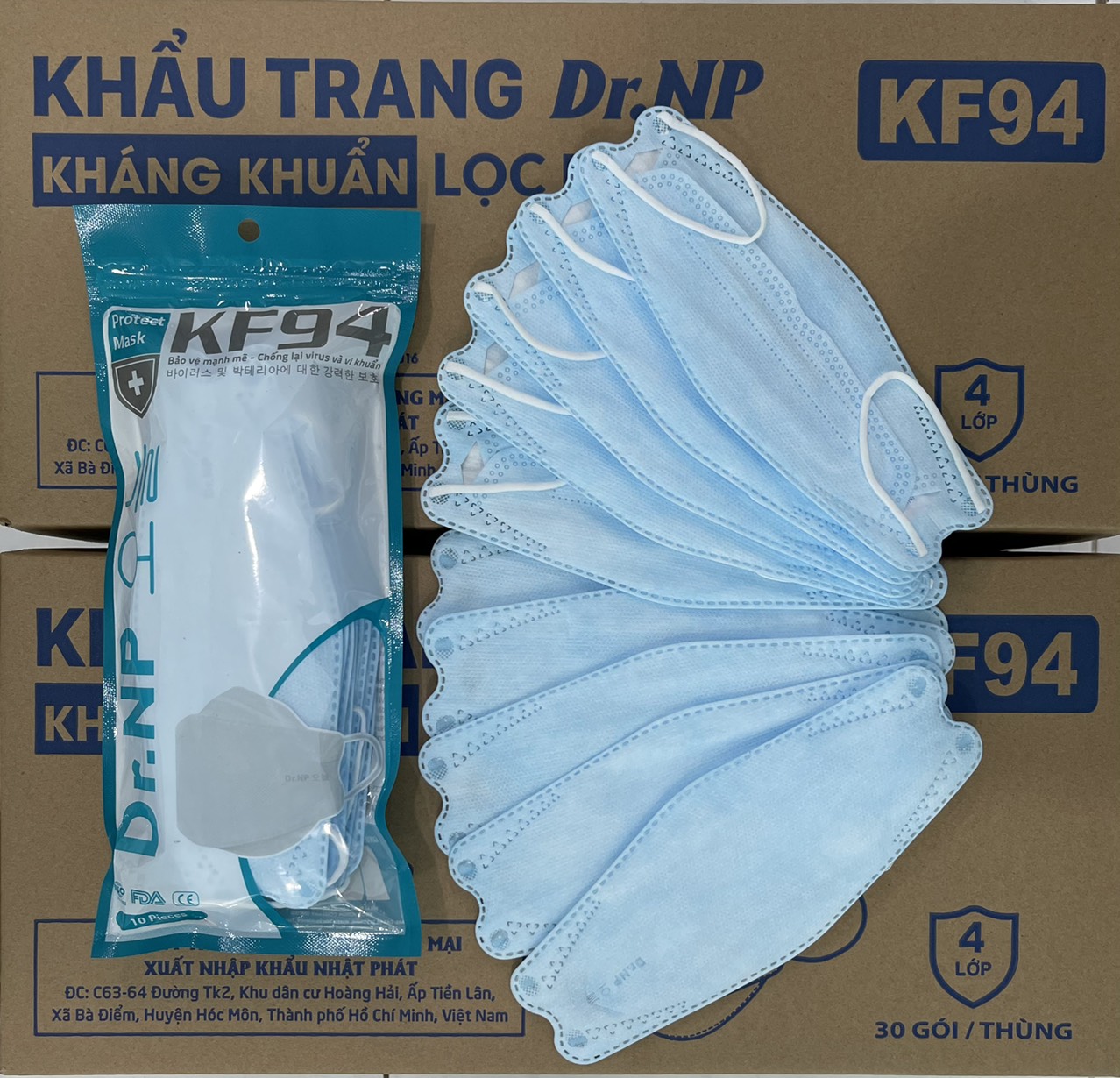 1 thùng 300 cái khẩu trang kf94 chuẩn Hàn quốc