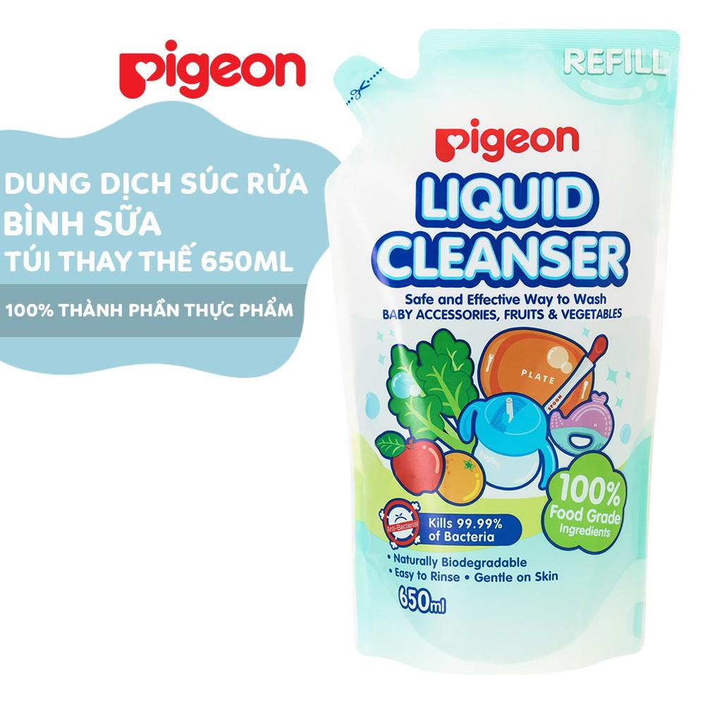 Dung dịch súc rửa bình sữa Pigeon 650ml (dạng túi thay thế)