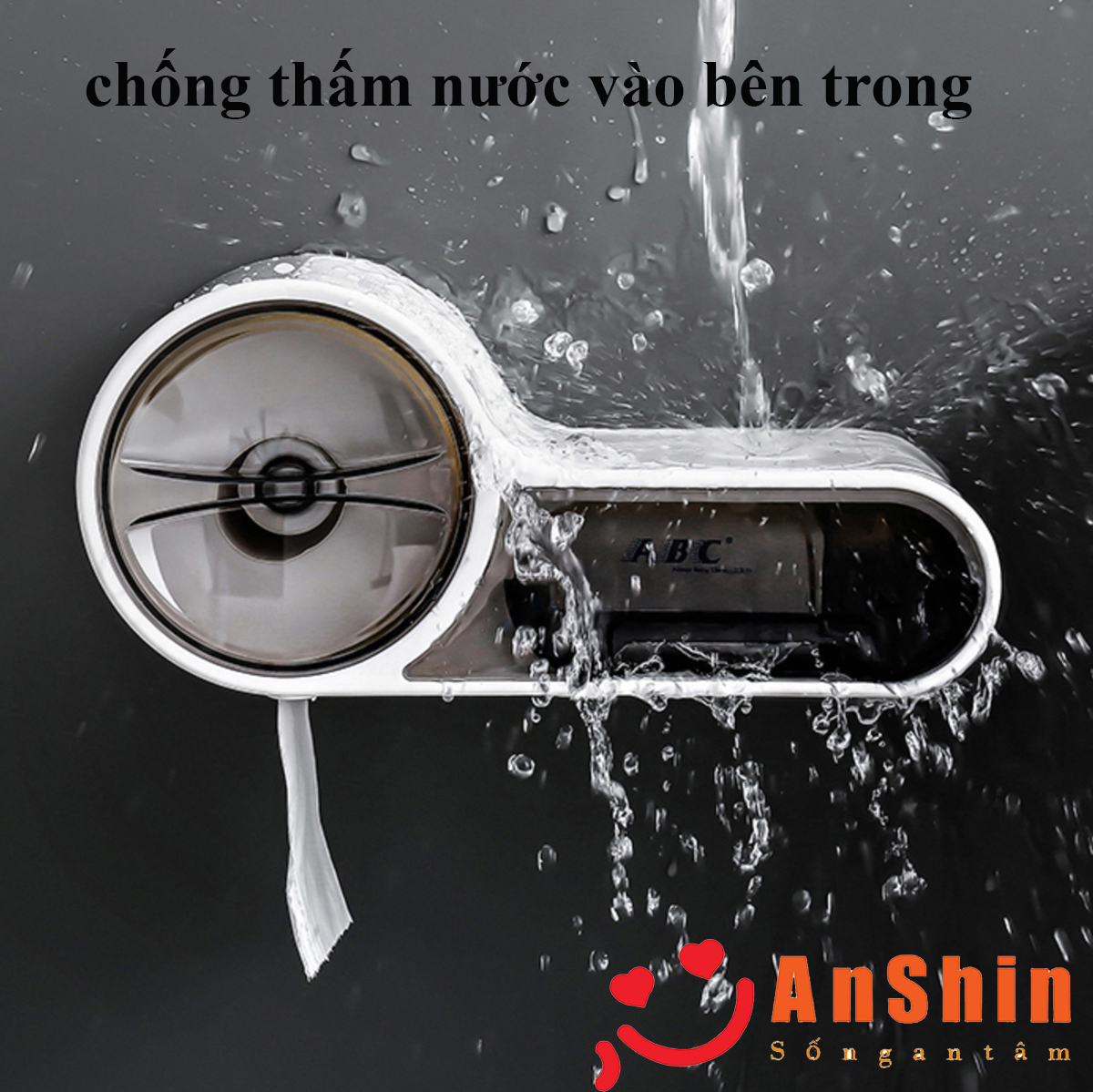 Hộp đựng giấy vệ sinh 2 ngăn dán tường - nhựa ABS cao cấp hình chìa khóa sang trọng