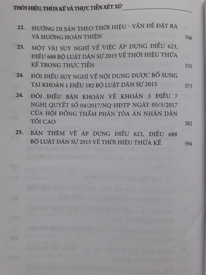 Thời Hiệu, Thừa Kế Và Thực Tiễn Xét Xử (Tái bản lần thứ nhất, có sửa đổi, bổ xung)