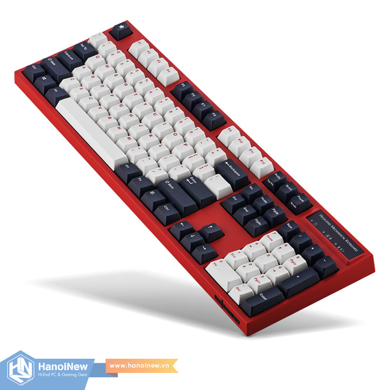 Bàn Phím Cơ Leopold FC900R PD BT White Navy Red Font Blue Star (Red Case) Bluetooth - Hàng chính hãng