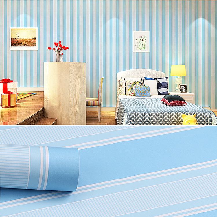 10m Giấy dán tường kẻ sọc xanh C0030