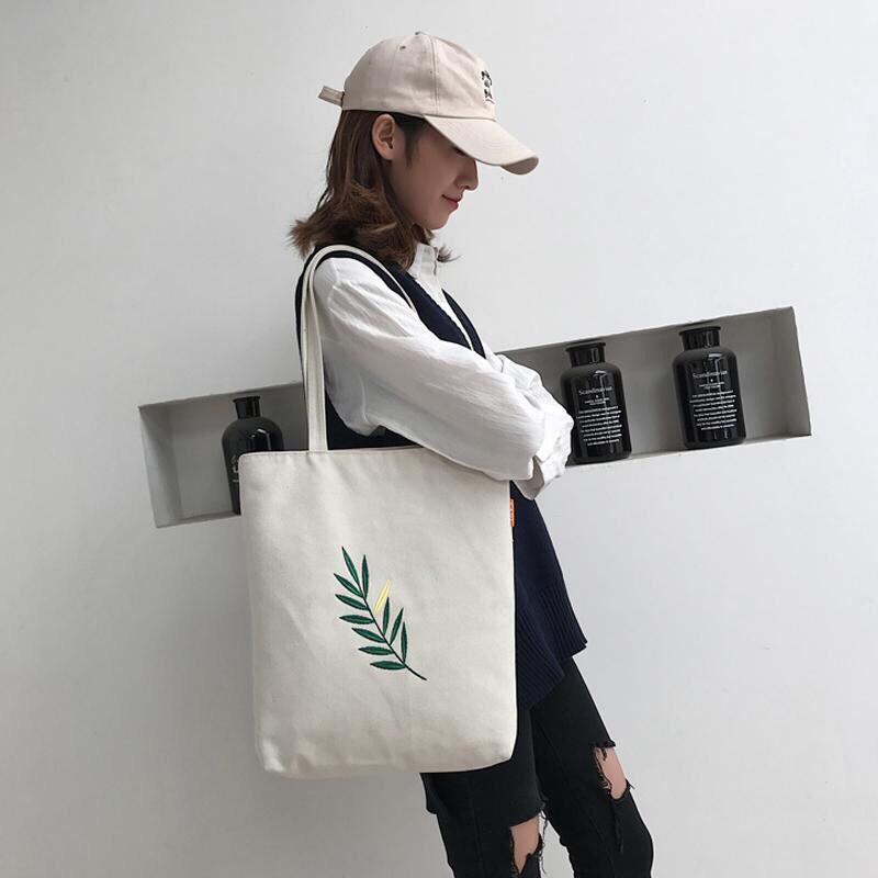 Túi tote vải canvas cành hoa cải Siêu hot tặng quà xinh
