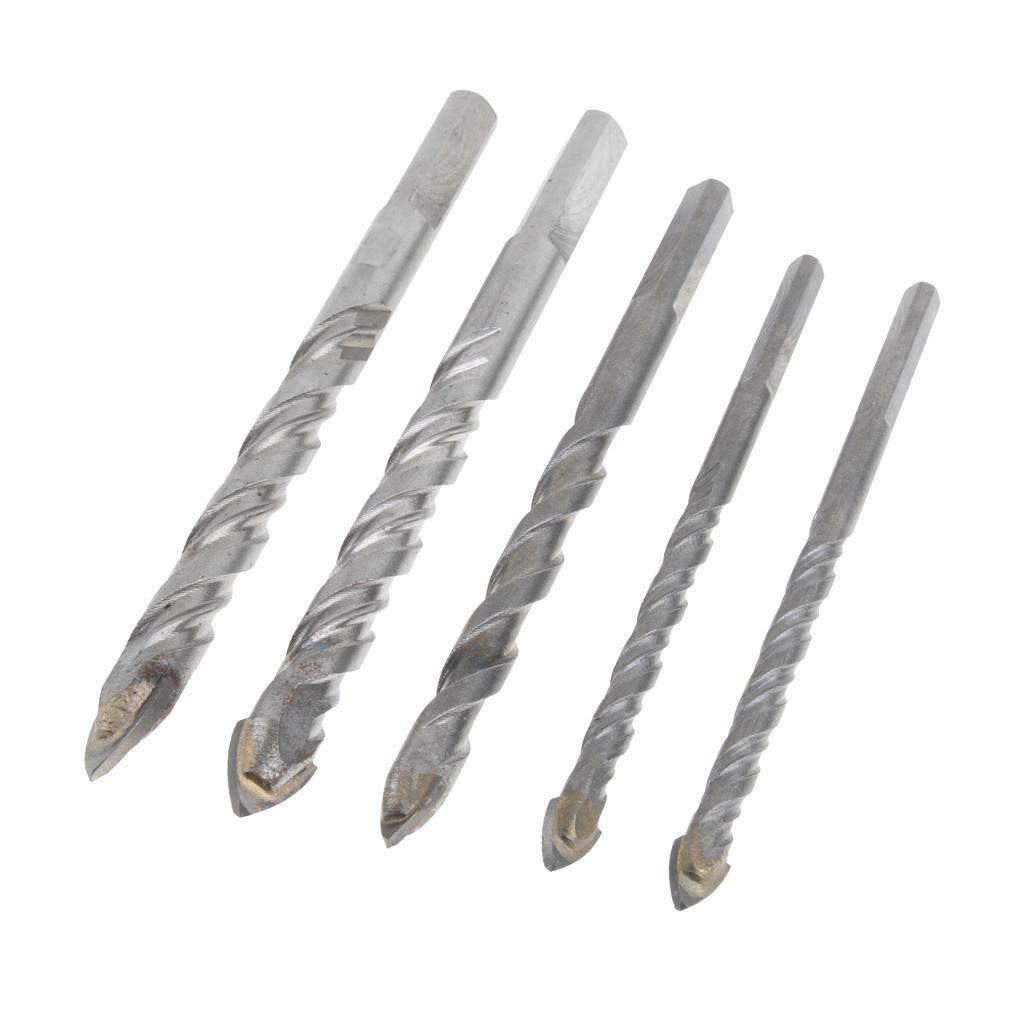 Set Of 5 Pcs Multi-purpose Glass Drill Bits Wood Concrete Quartz Sand Blasted extremely durable, withstand friction of drilling into glass
