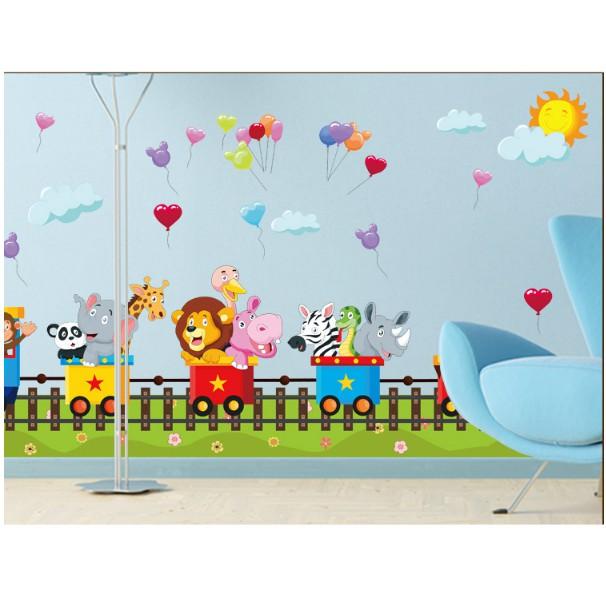 Decal trang trí tường - Xe Lửa Thú mới nhí 03
