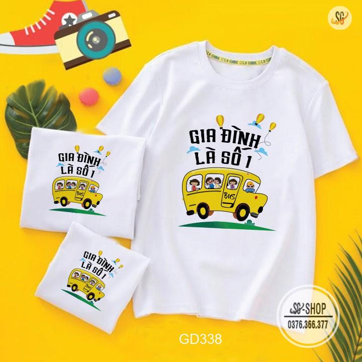 Áo thun gia đình là số 1 set đồ đồng phục gia đình hội nhóm độc đáo thun cotton dày dặn màu trắng GD338T | SG