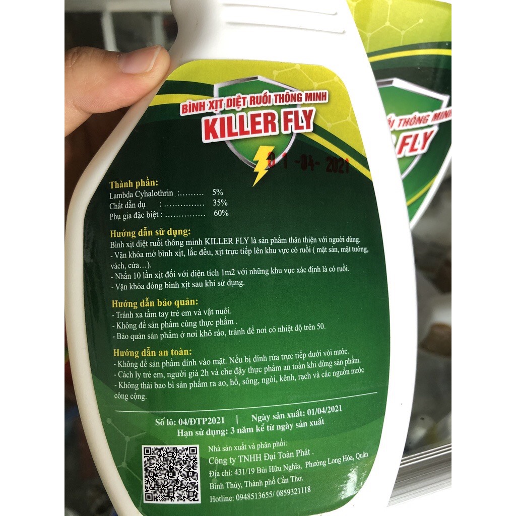 Chai xịt ruồi Killer Fly 500ml hiệu quả an toàn cho mọi người