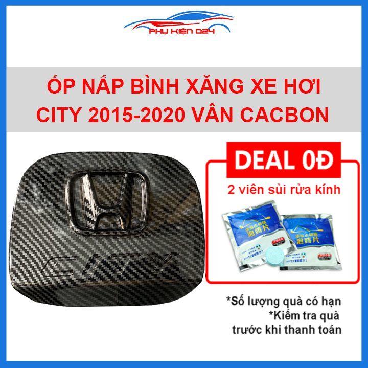 Ốp nắp bình xăng City 2015-2020 vân cacbon chống trầy trang trí ô tô