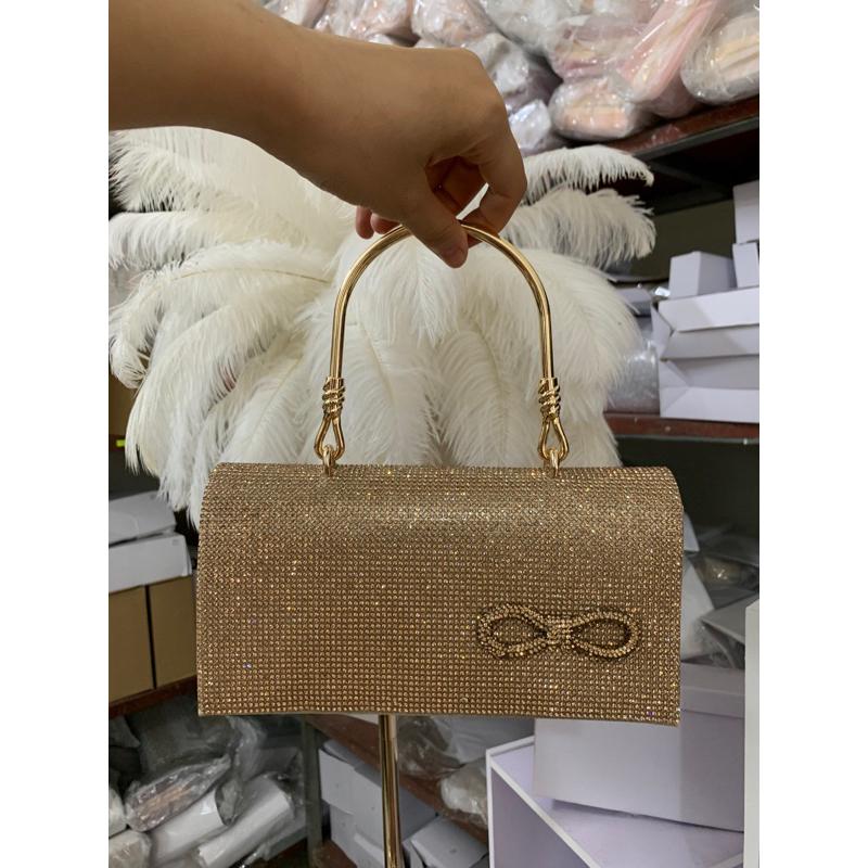 Clutch đi tiệc-ví cầm tay nữ đi tiệc lụa đá trơn- siêu nhẹ