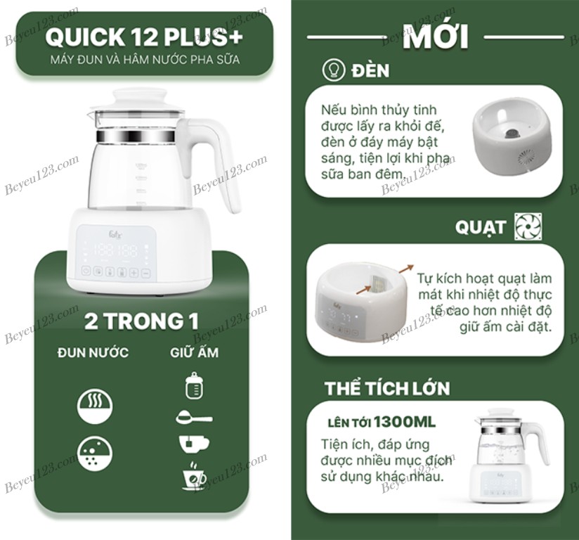 Máy đun Và Hâm Nước Pha Sữa Fatz Baby - Quick 12 Plus + FB3504BH