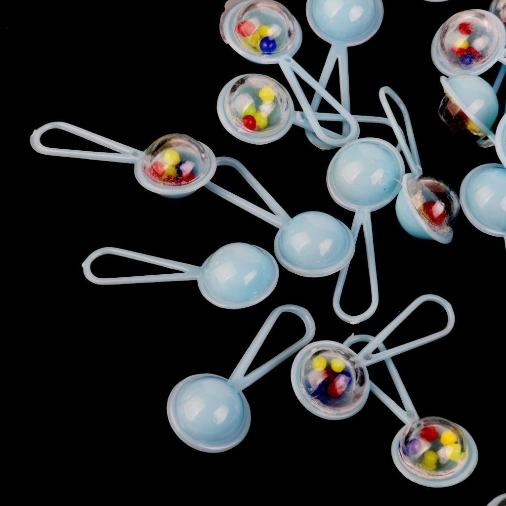 4xMini Rattles Baby Shower Favors Party Decor Gift Favor 50pcs Blue