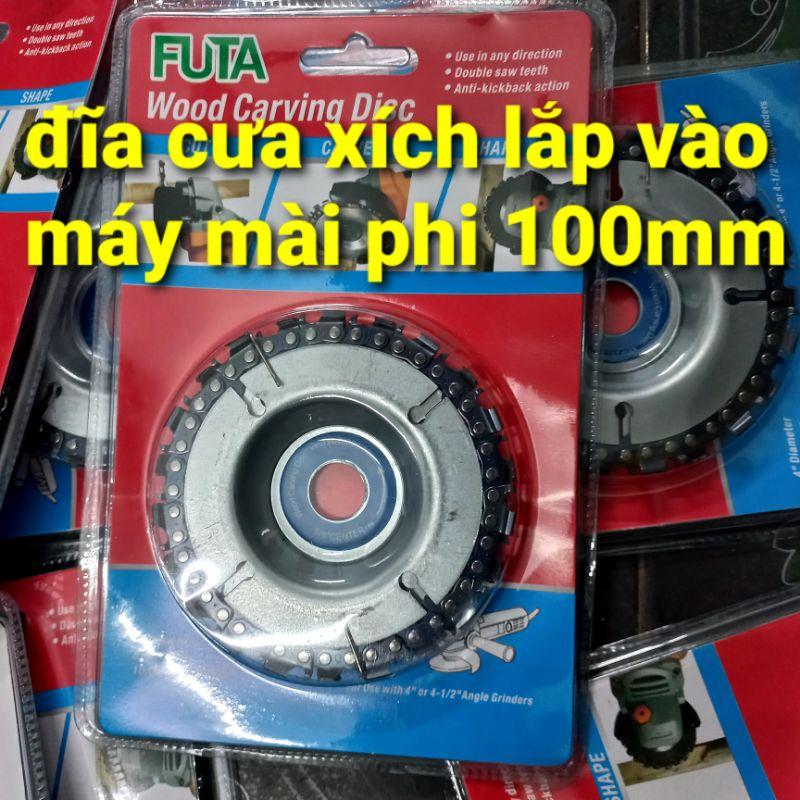 Lưỡi cưa xích lắp vào máy mài phi 100mm, lam sic tròn phi 100mm