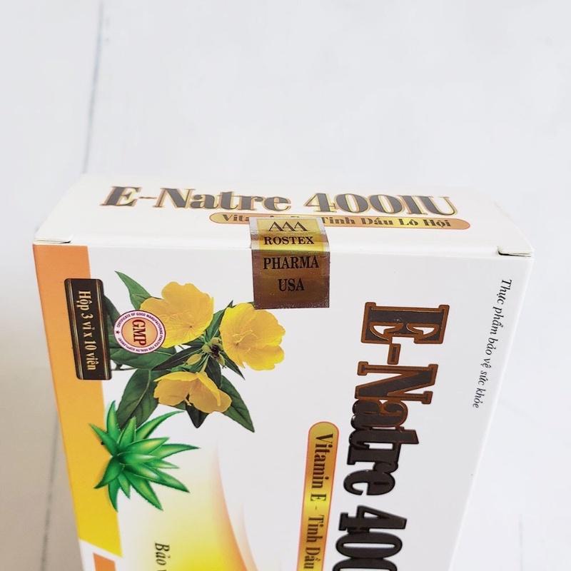 Vitamin E - Lô hội giúp đẹp da E-NATRE 400 IU Hộp 30 viên Trắng - Rostex- Tủ Thuốc Bảo Châu