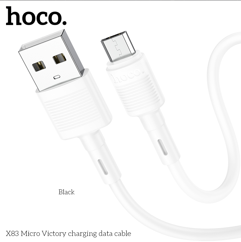 Cáp sạc điện thoại X83 Micro Victory charging data cable 1M , 2.4A trắng dùng cho điện thoại chính hãng- hàng chính hãng