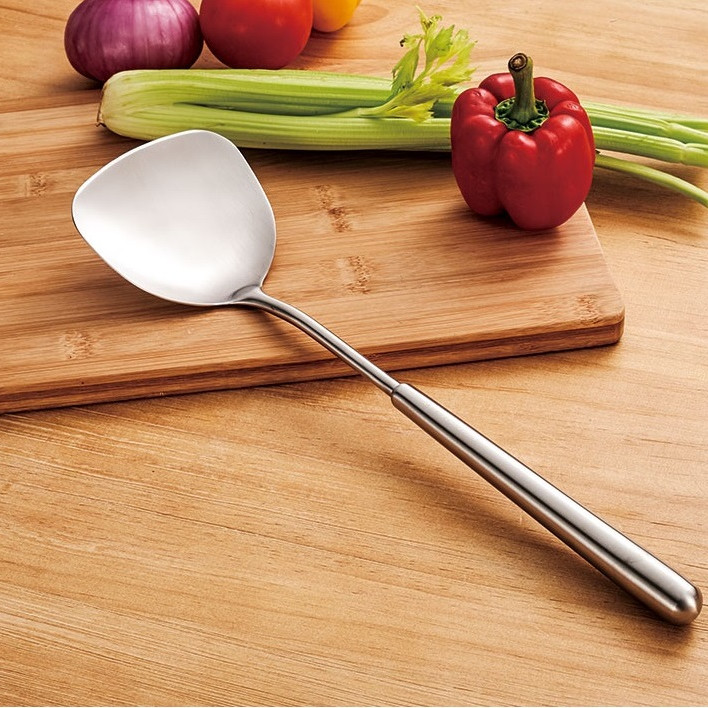 Vá xào cán bầu inox 304-37x10cm 192g