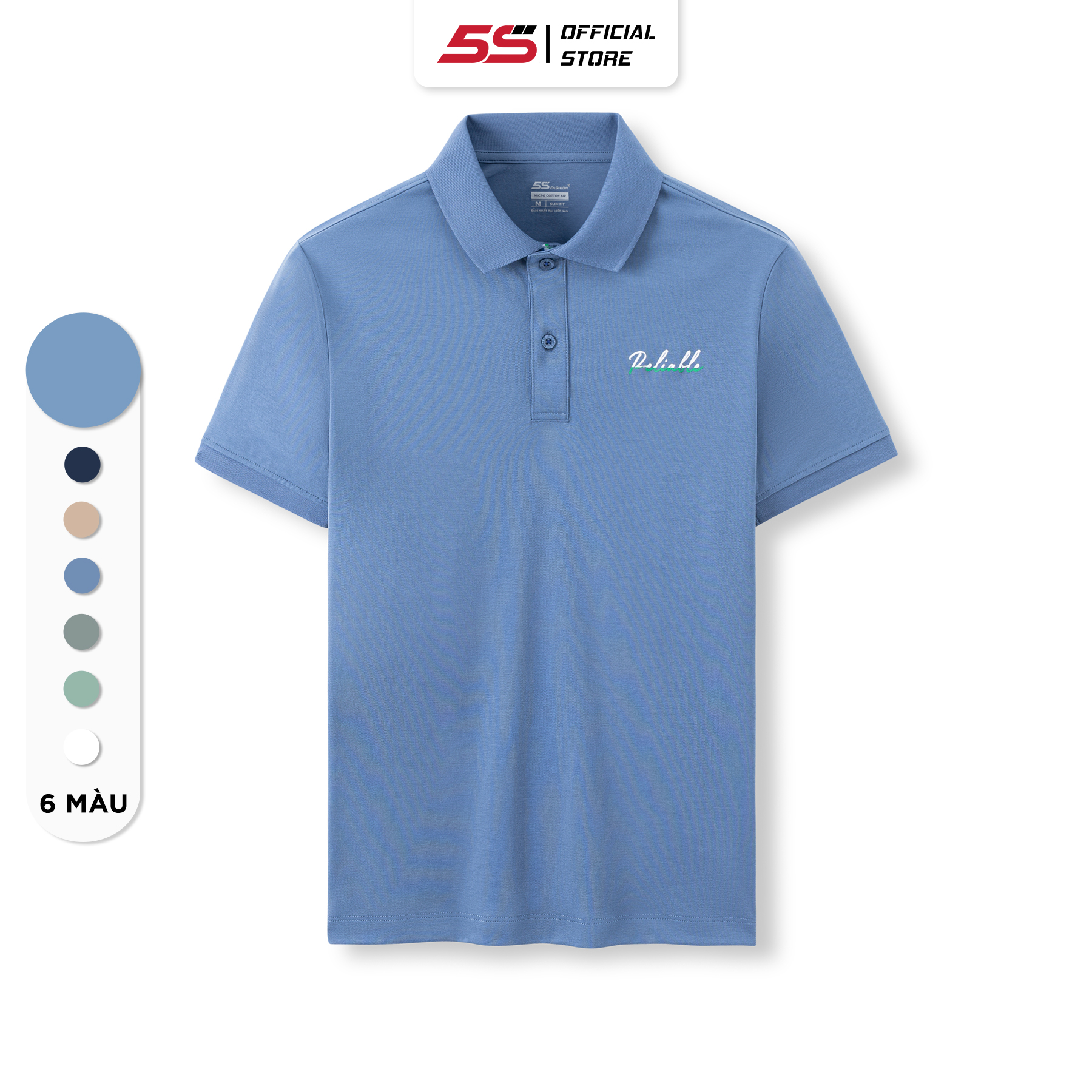 Áo Polo Nam 5S FASHION PELIABLE, Chất Cotton Mềm Mát, Thấm Hút Tốt, Thiết Kế In Phối Màu Nổi Bật (APC23082)