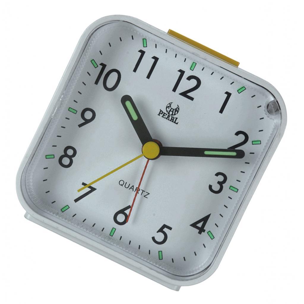 2Pcs Travel Alarm Clock Bedside Quartz Clock w/Night Light w/ Snooze Quiet