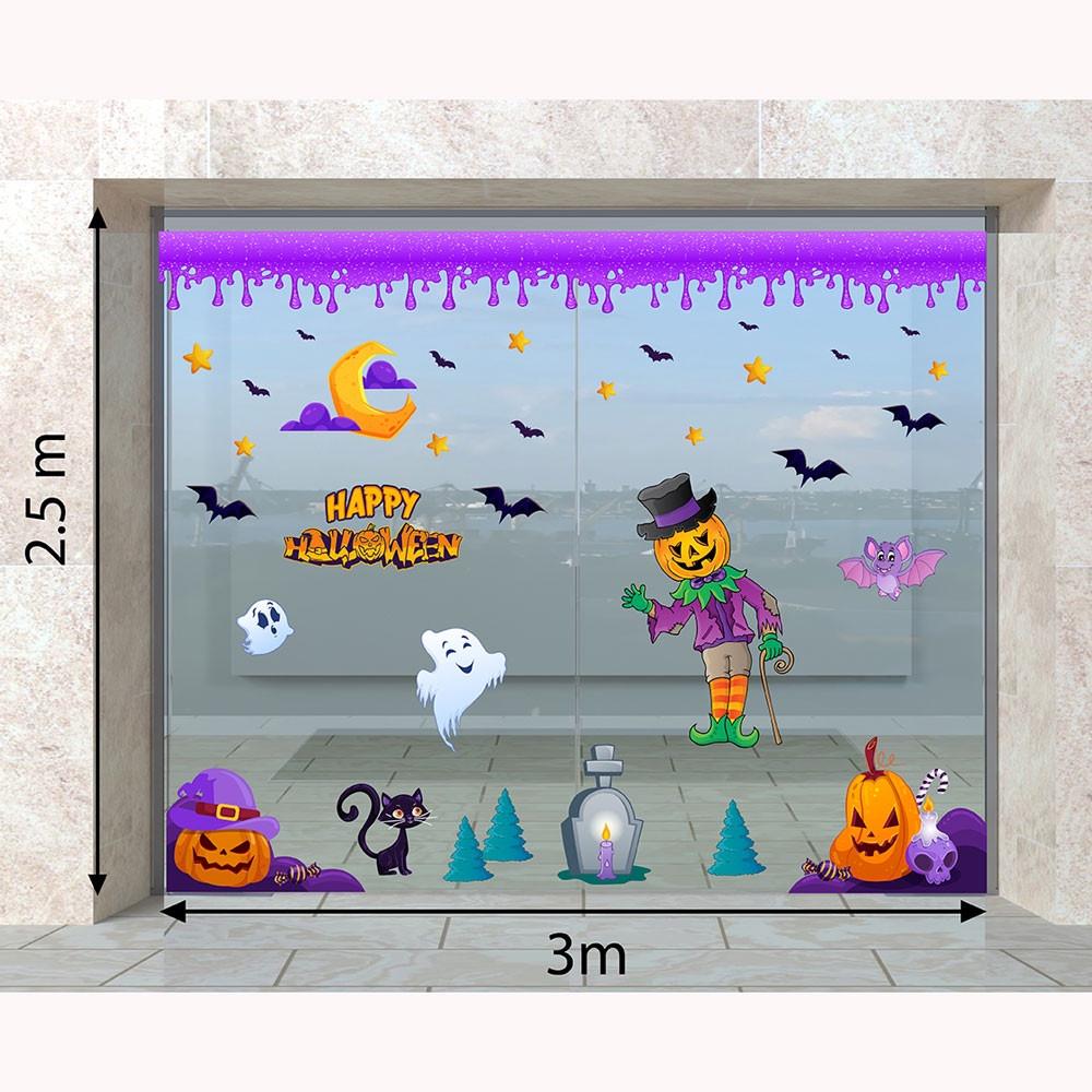 DECAL TRANG TRÍ HALLOWEEN 2022 COMBO SÂN KHẤU HÀI MA QUÁI