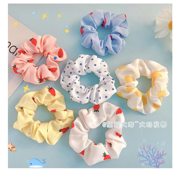 Scrunchies buộc tóc  nhiều họa tiết; họa tiết trái cây nữ tính thanh lịch PK707-PK708