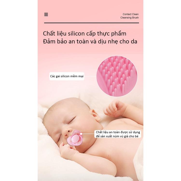 Máy rửa mặt mini massage BOORUI -1407: Silicone kháng khuẩn làm sạch sâu, tẩy da chết, làm đẹp da mặt, chông nước