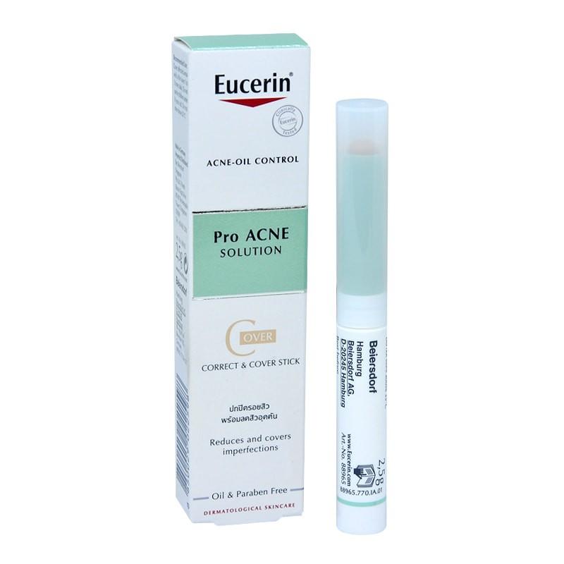 Bút che khuyết điểm giảm mụn Eucerin ProAcne Correct Cover Stick 2g - 88965