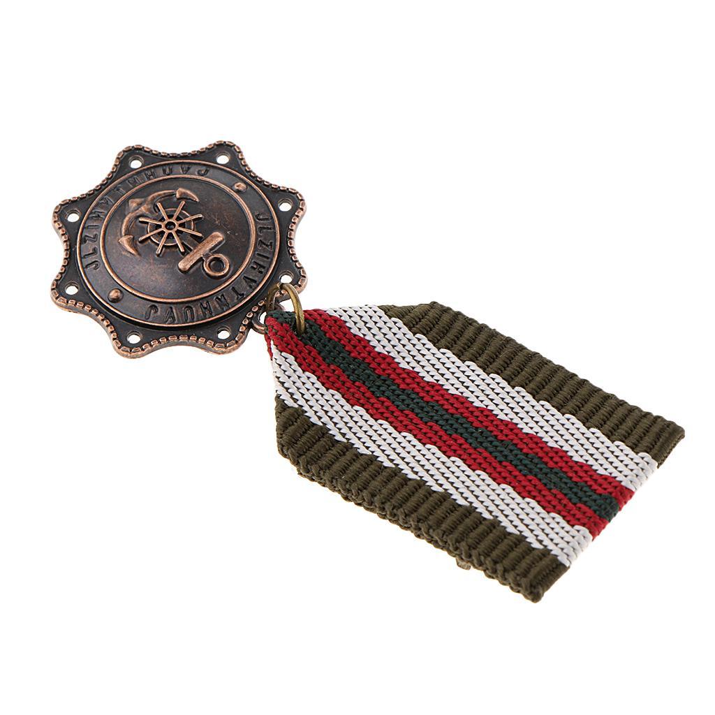 4Pack Vintage Style Geometric Pendant Medal Mens Uniform Badge Brooch Pin