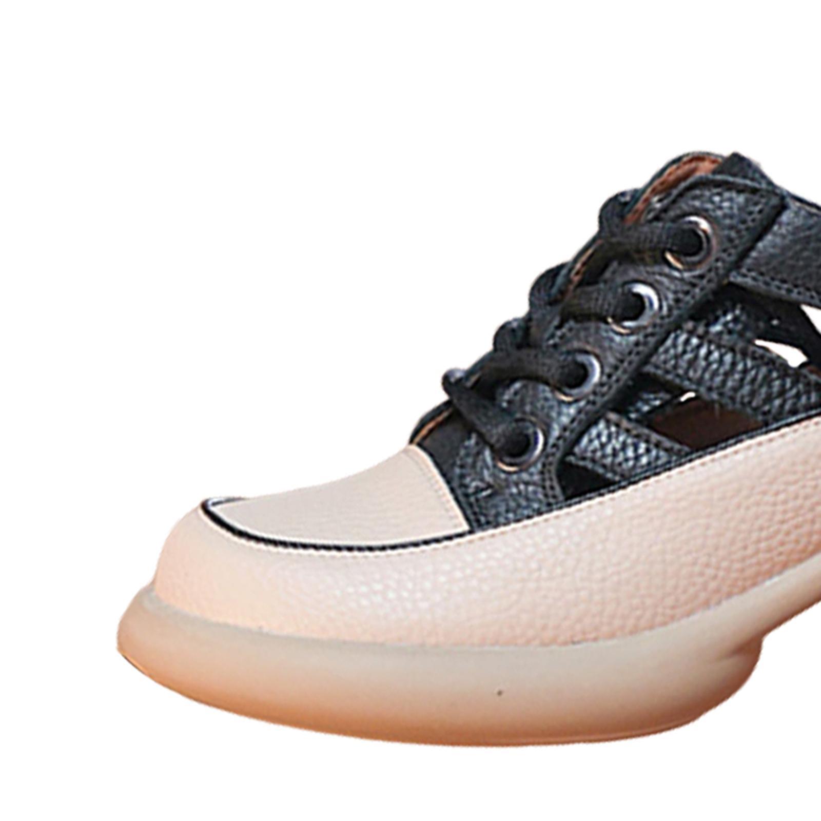 Women Heeled Sandals Chunky Heel Shoes Lightweight Lace up Closed Toe Unique High Heeled Wedge Sneakers Block Heel Sandals for Beach Outdoor