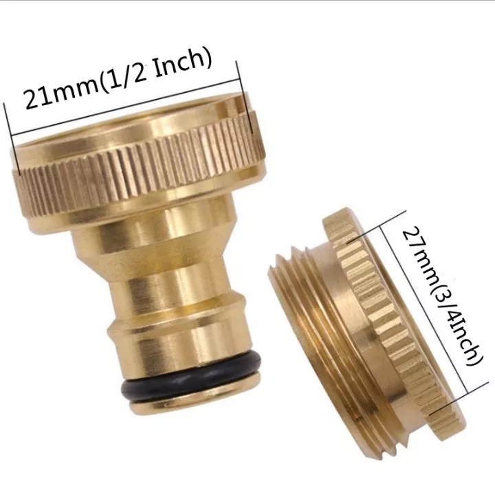 ĐẦU NỐI NHANH ĐỒNG TẠI VÒI PHI 21-27mm (1/2&quot;-3/4&quot;) RA NỐI KHỚP NHANH