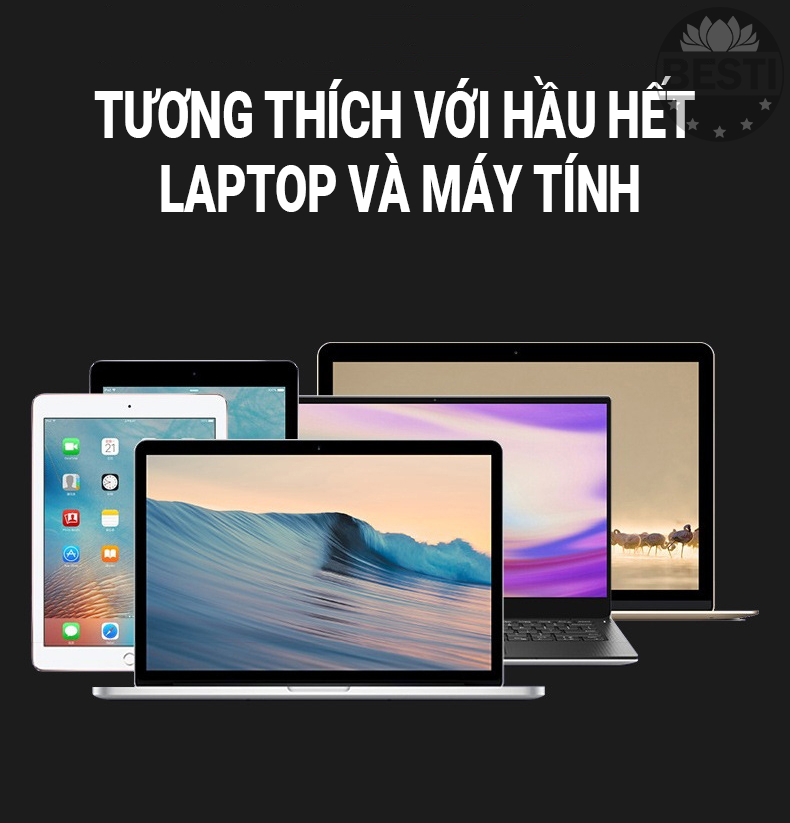 Giá Đỡ Laptop, Máy Tính, iPad, Macbook Hợp Kim Nhôm Cao Cấp. Hỗ Trợ Tản Nhiệt Chống Mỏi Cổ, Vai, Gáy - Hàng Chính Hãng Besti