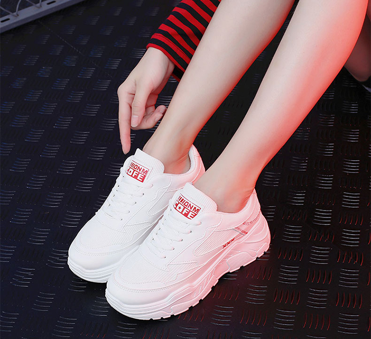 Giày Sneaker Nữ Độn Đế Đẹp Viền Khâu Chữ X Hapu