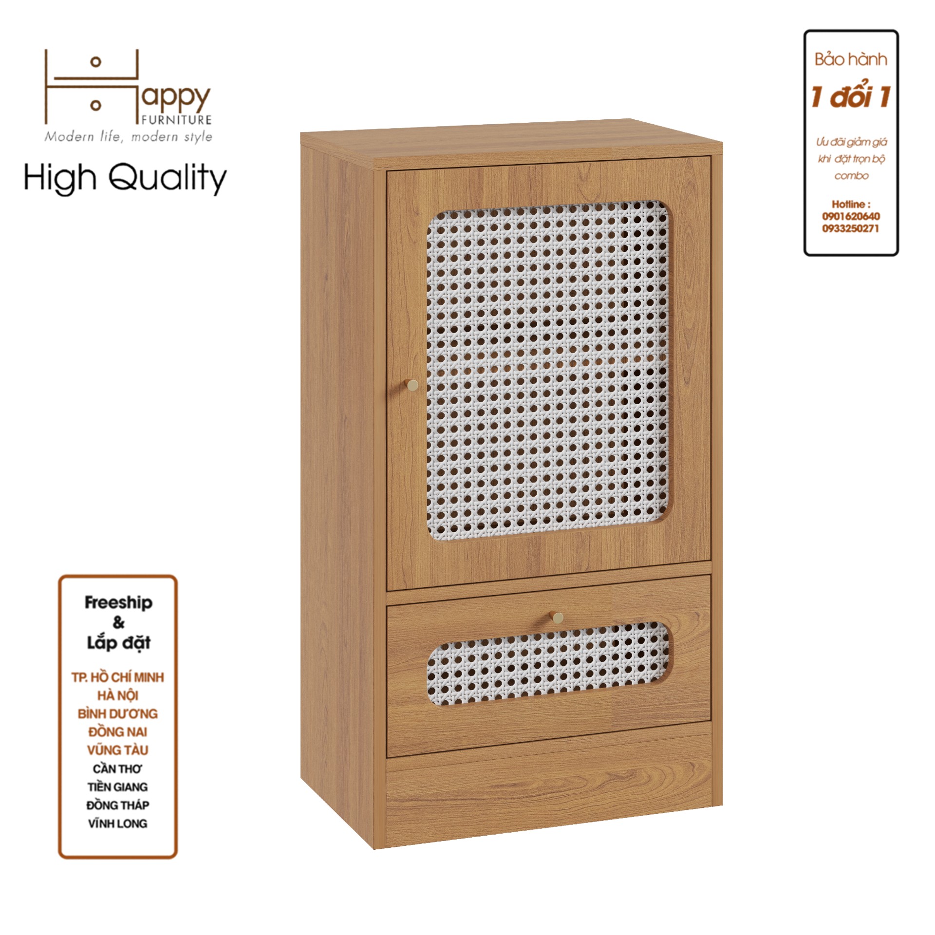 [Happy Home Furniture] MEYDAN, Tủ đựng đồ cánh mây , 50cm x 32cm x 90cm ( DxRxC), TCM_049