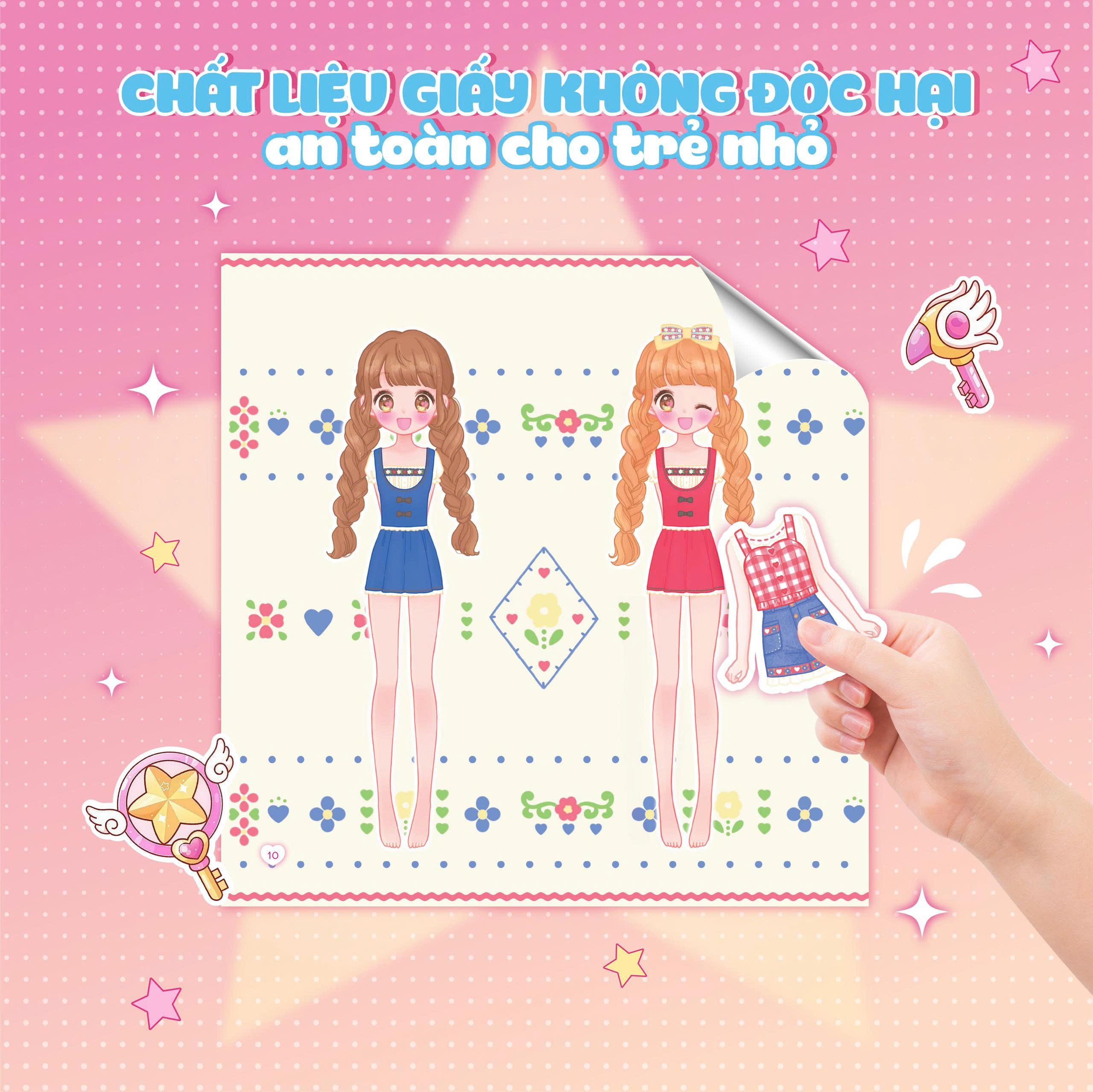 Sách - Sách Bóc Dán - Thời Trang Anime - Công Chúa Gấu Bông