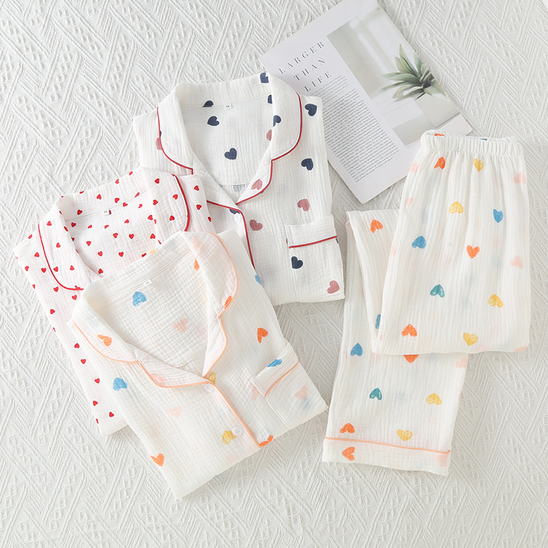 Bộ Pijama, Đồ Bộ Mặc Nhà Áo Cộc Quần Dài Chất Liệu Xô Muslin Cao Cấp