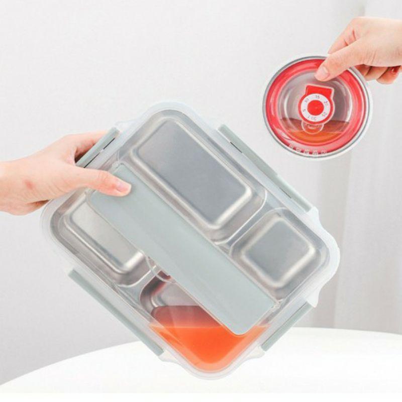 Khay Đựng Cơm Văn Phòng Inox Cao Cấp Tiện Dụng
