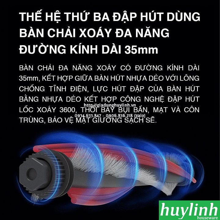 Máy hút bụi trên giường, sofa diệt khuẩn UV Tiross TS9305 - Độ rộng 22cm - 400W - Hàng chính hãng