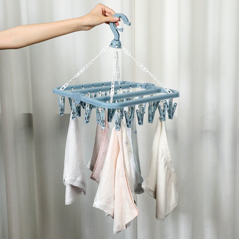 Móc Chùm Phơi Quần Áo, Đồ Lót, Tất Vớ 32 Kẹp Gấp Gọn Tiện Lợi