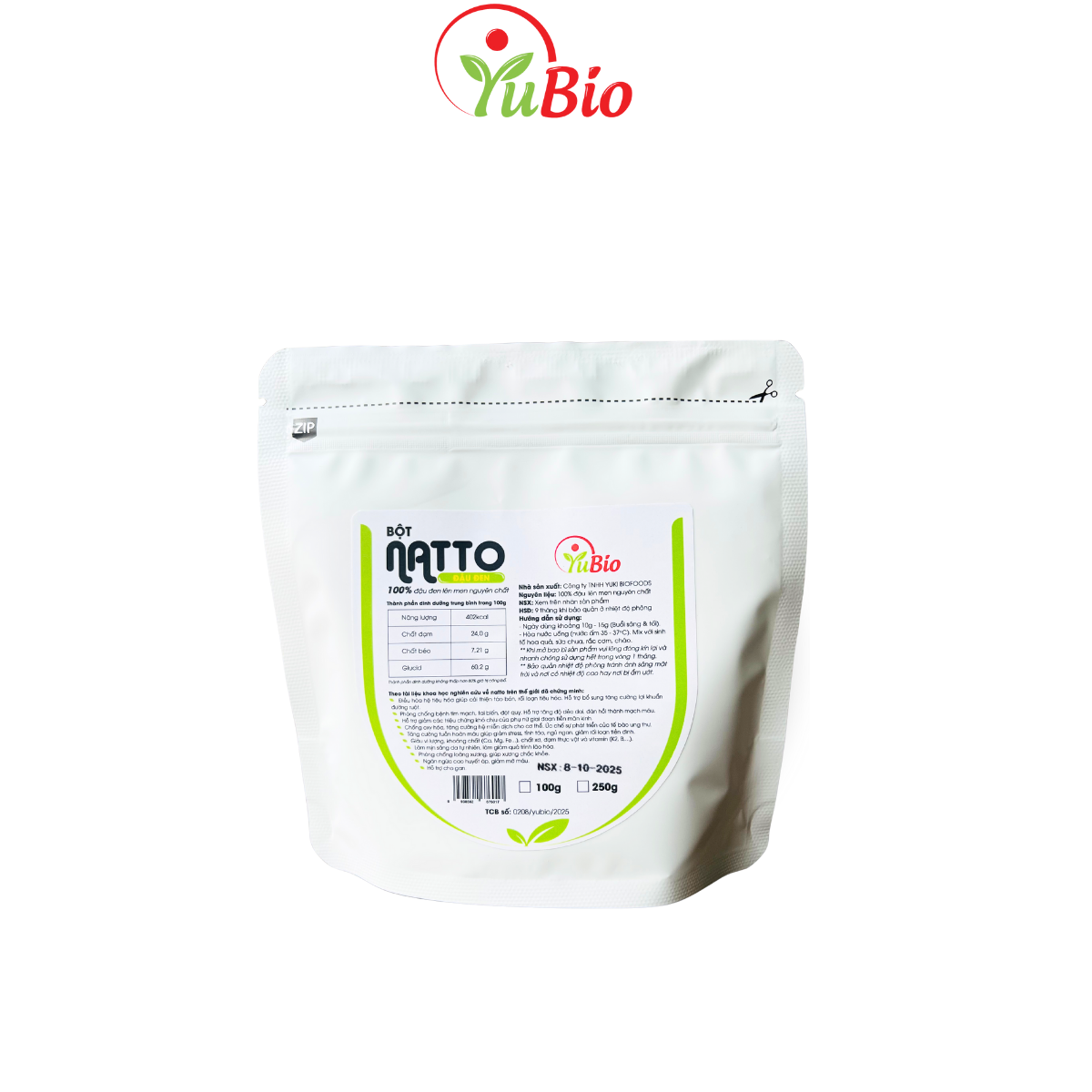 BỘT NATTO ĐEN YUBIO - 250G