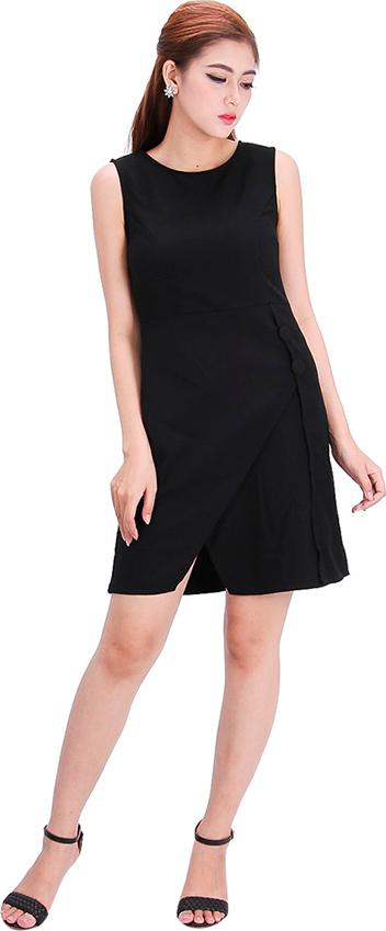 Đầm Vạt Chéo Phối Nút Zerasy Fashion