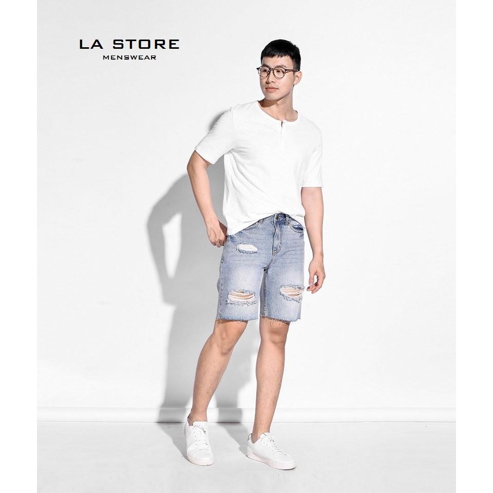 Quần short jean - Quần short jeans nam rách tưa lai DPS009