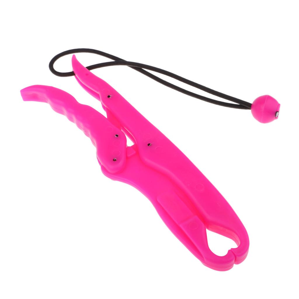 Floating Fish Grip Fishing Lip Grip Gripper Grabber Plier with Lanyard Pink