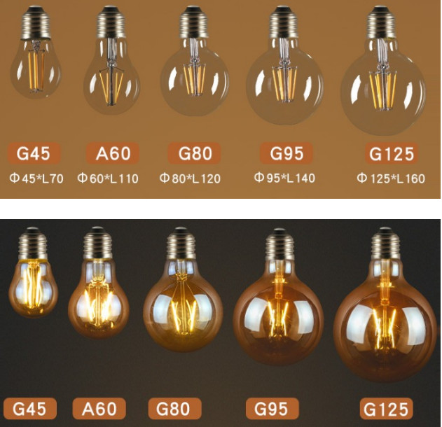 Bộ 8 bóng đèn Led Edison G45 4W đui E27 hàng chính hãng.