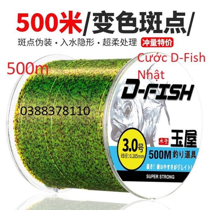 Sale to Dây Cước Câu Cá, Dây Cước Câu Cá D-Fish Nhật, Cước Sịn 500m  - xả hàng tồn