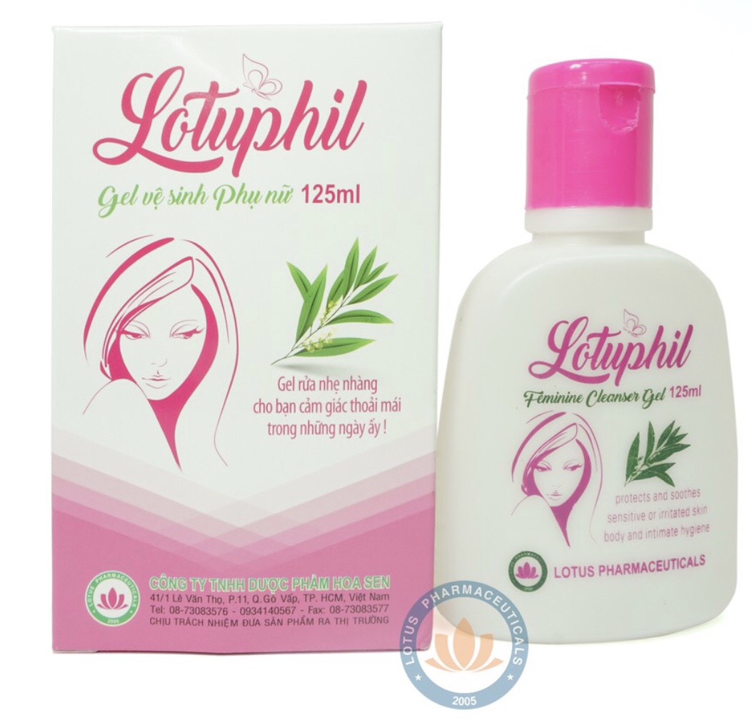 Gel vệ sinh phụ nữ Lotuphil 125ml, Làm sạch và hết mùi hôi - Hàng Chính Hãng