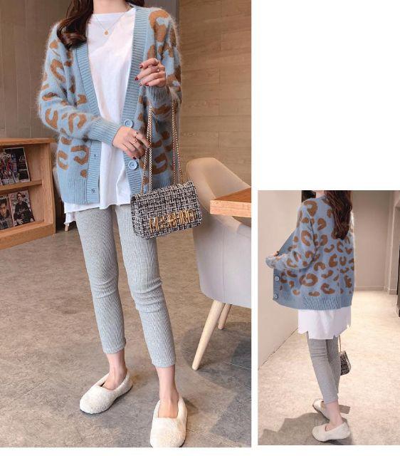 ÁO KHOÁC LEN HỌA TIẾT CHỮ C CÀI NÚT